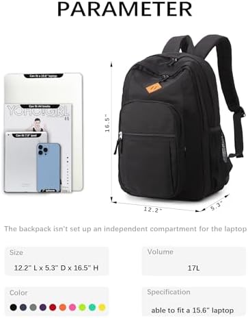 abshoo Classical Basic Travel Backpack For School Water Resistant Bookbag - Image 4
